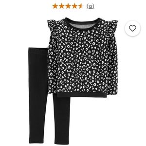 2-Piece Cheetah Print Top & Legging Set